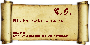 Mladoniczki Orsolya névjegykártya