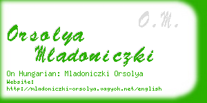 orsolya mladoniczki business card